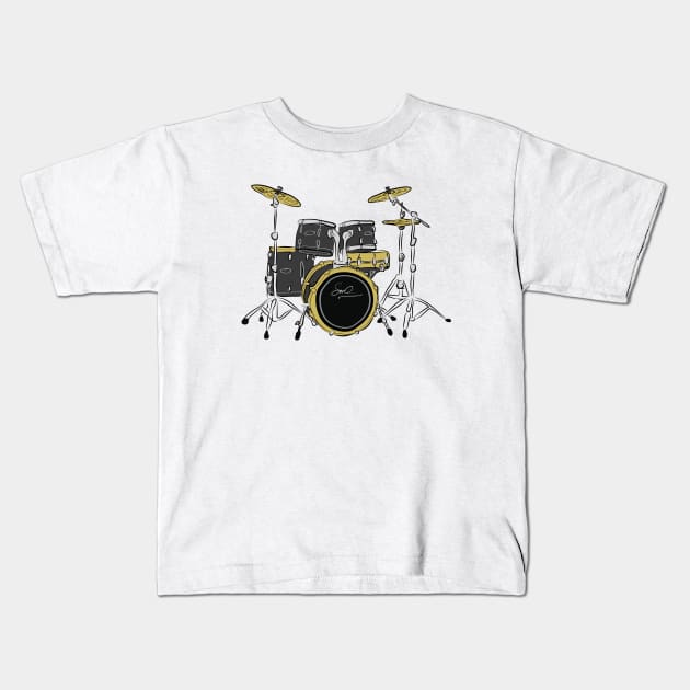 The drum kit Kids T-Shirt by szartwork